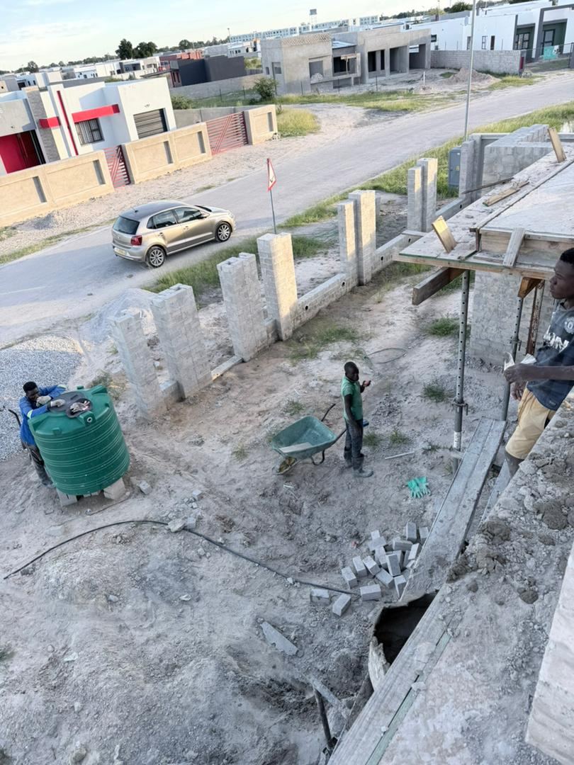 Construction of a double storey house in Oshakati Extension 11 North